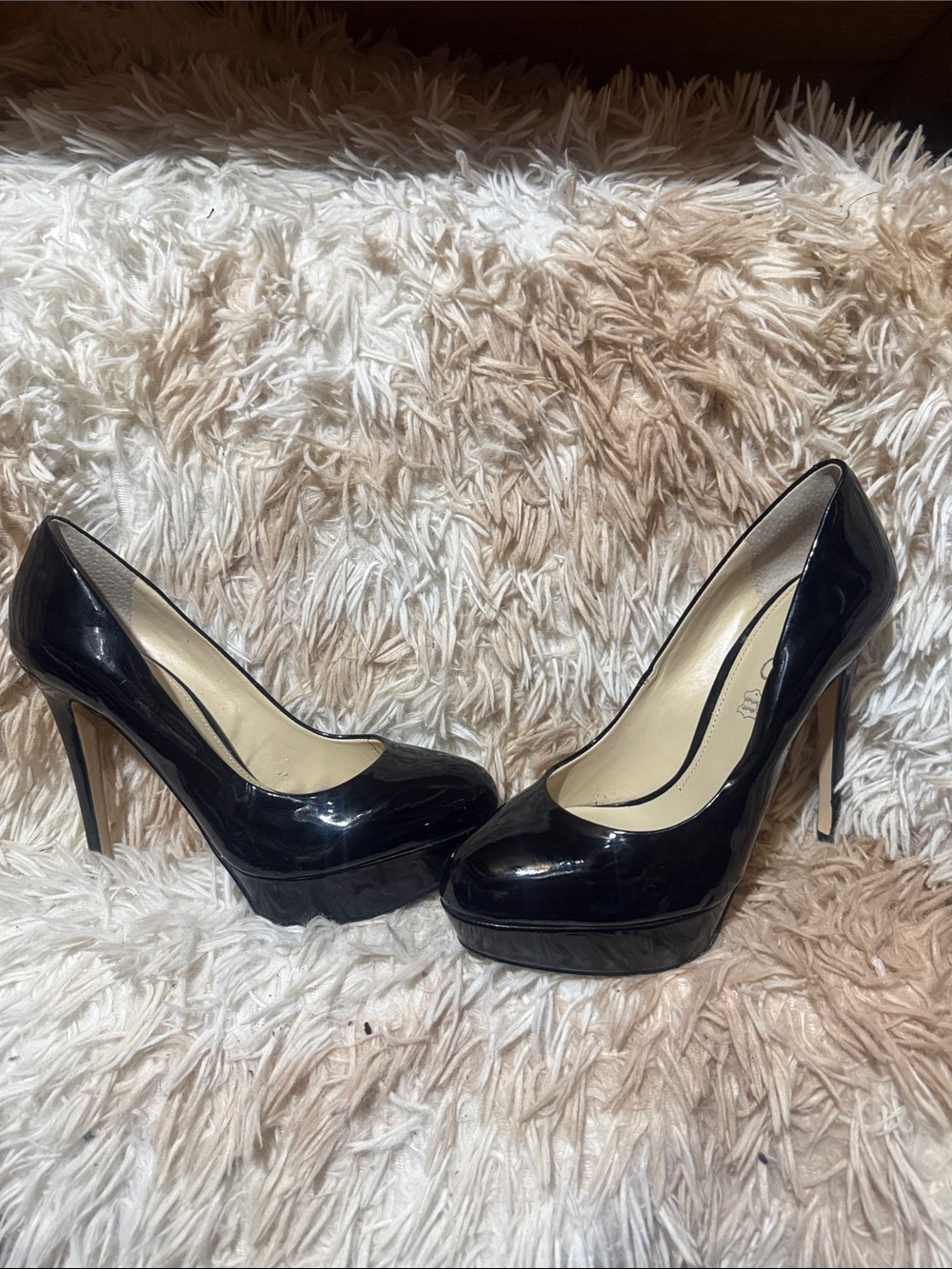 Aldo Black Patent Platform Stiletto Pumps